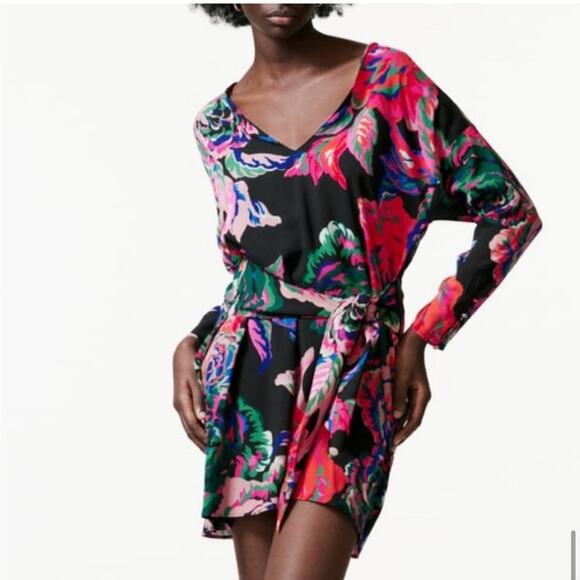 Zara Floral Print Dress Size Small - Picture 1 of 5
